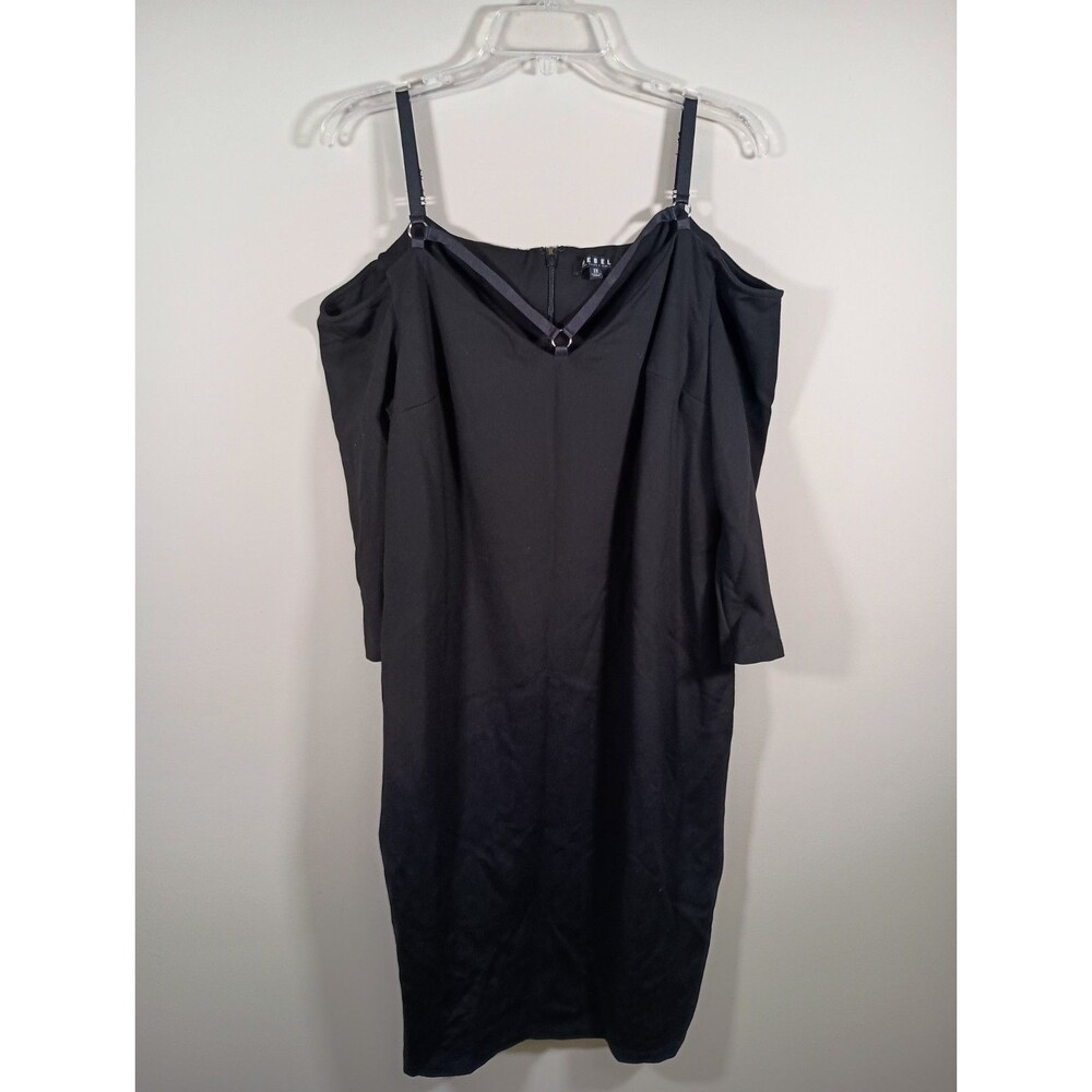 REBEL WILSON x Angels Black Strappy Off-Shoulder Stretch Dress Plus Size 2X